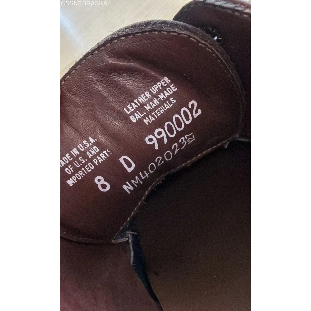 Neil M. 990002‎ Brown Burgundy Leather Derby Shoes Made in USA Men's Size 8 D